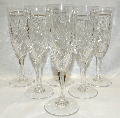 -6 FLUTES A CHAMPAGNE EN CRISTAL SAINT LOUIS MODELE CHANTILLY ART DE LA TABLE  D