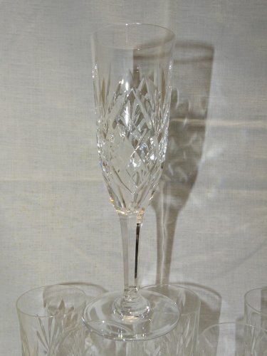 -6 FLUTES A CHAMPAGNE EN CRISTAL SAINT LOUIS MODELE CHANTILLY ART DE LA TABLE  D