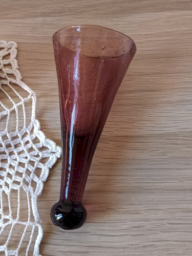 6 Flutes Pomponnettes ou trinquettes Verre Bullé Verrerie de Biot Provence France.