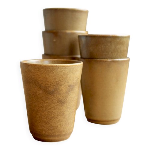 6 gobelets en grès vintage – Dépareillés