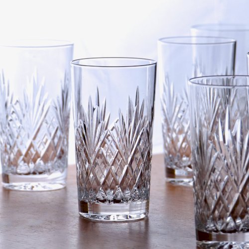 6 grands verres en cristal de Montbronn soufflés bouche collection Blois