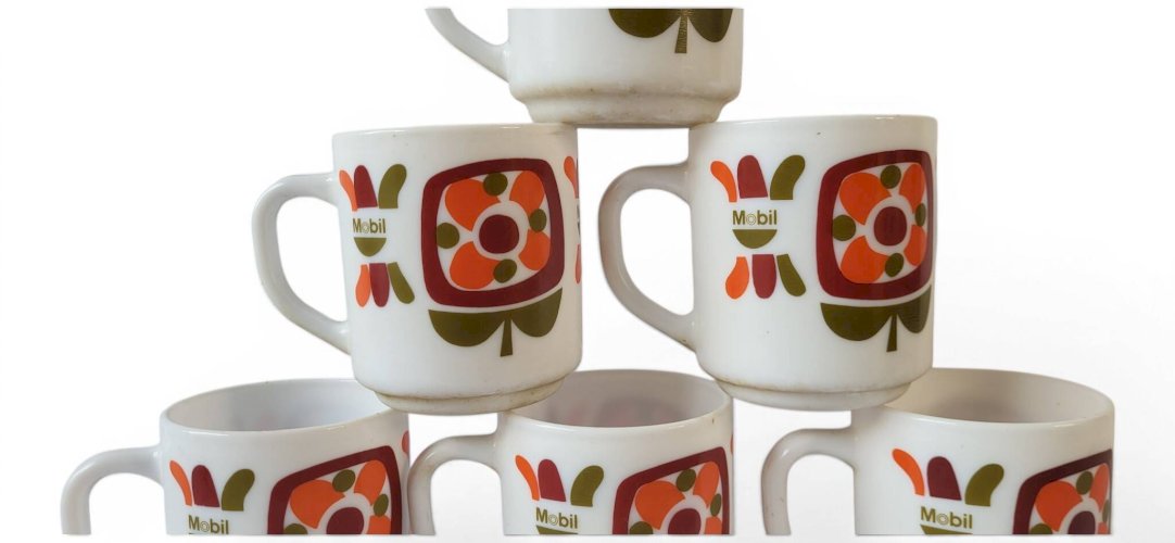 6 mugs mobil vintage