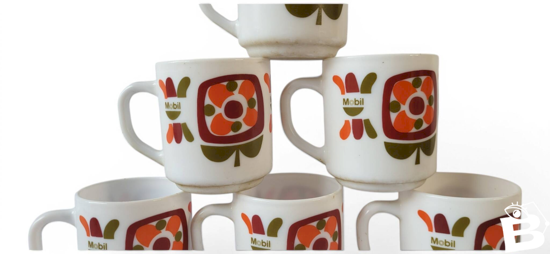 6 mugs mobil vintage