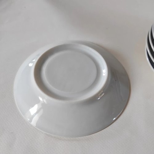 6 petites assiettes, soucoupes en porcelaine Allemande, Blu Saks, modèle Copenhague