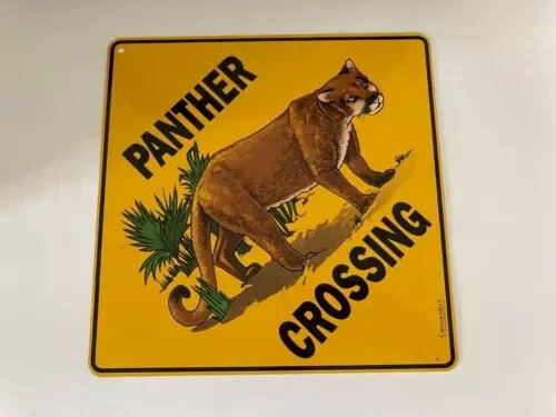 6 ⚜️ Plaque Métal Panther Crossing Crosswalks By Atlas Screen Printing 30X30 Cm