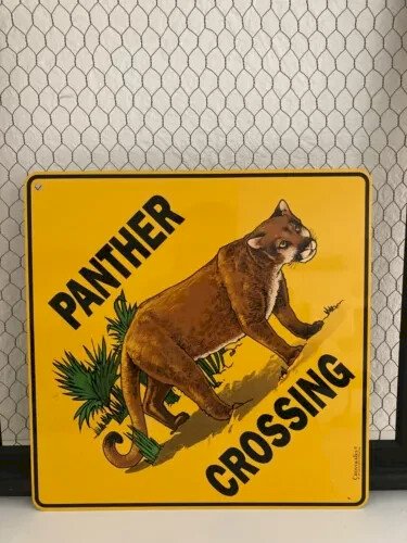 6 ⚜️ Plaque Métal Panther Crossing Crosswalks By Atlas Screen Printing 30X30 Cm