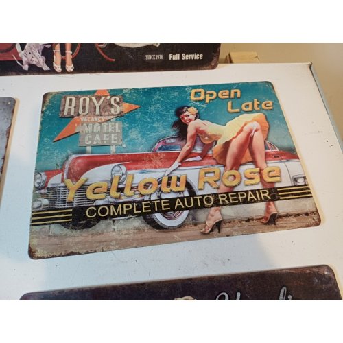 6 Plaques Tole Publicité  Pin Up 