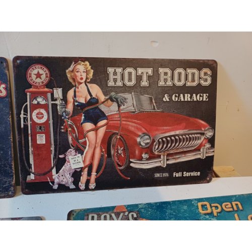 6 Plaques Tole Publicité  Pin Up 