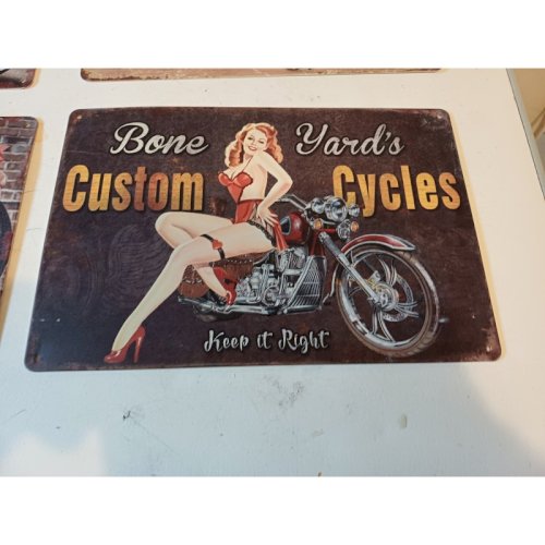 6 Plaques Tole Publicité  Pin Up 