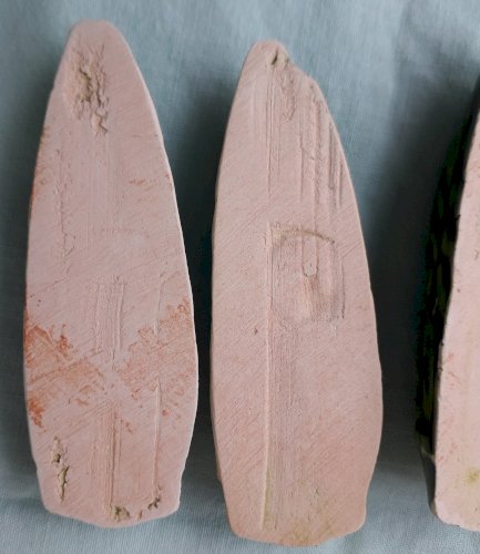 6 porte-couteaux céramique verte