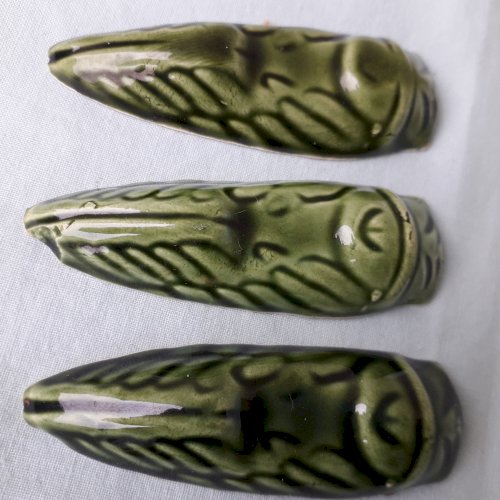 6 porte-couteaux céramique verte