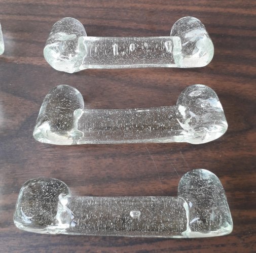 6 porte-couteaux en verre bullé