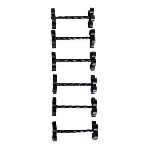 6 porte-couteaux vintage métal noir décor volutes