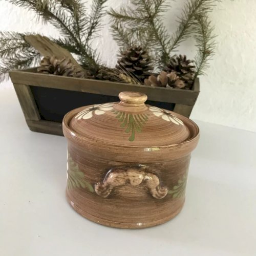 6⚜️ Pot Terrine en Terre Cuite Décor Alsace