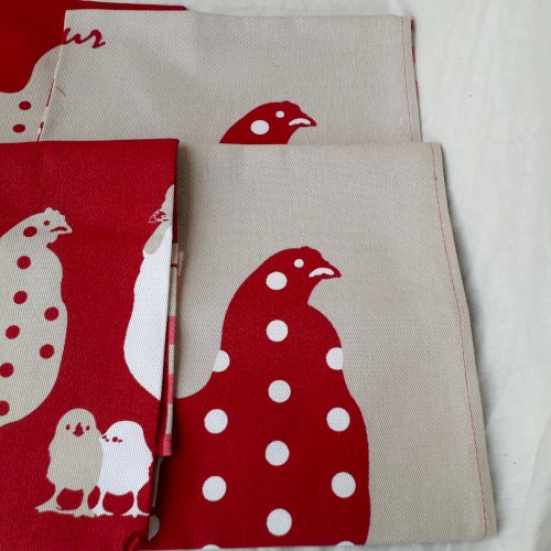 6 serviettes poules