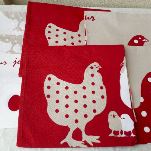 6 serviettes poules