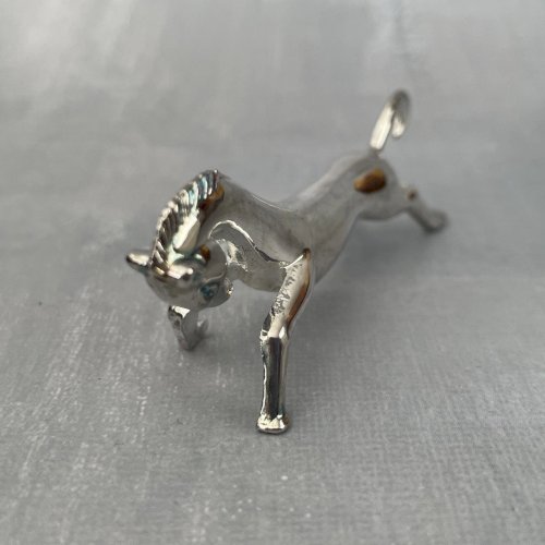6 support porte repose couteaux métal argenté cheval chevaux équestre équitation