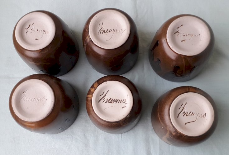 6 tasses en grès Breugnot