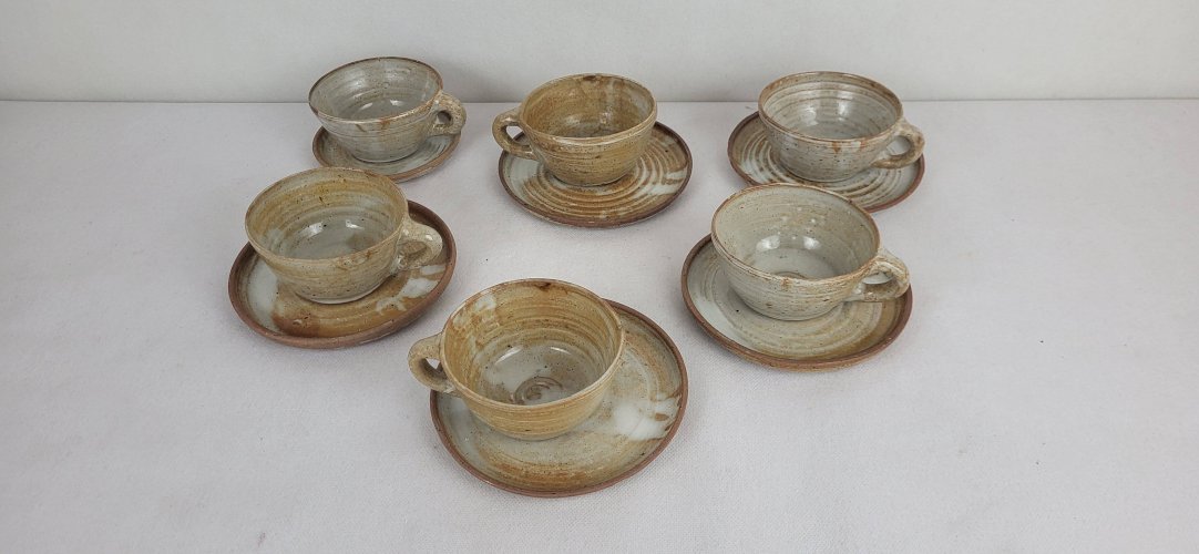 6 tasses en grès Pierre Lion