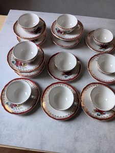 6 cups and saucers Faiencerie Lunéville Badonviller