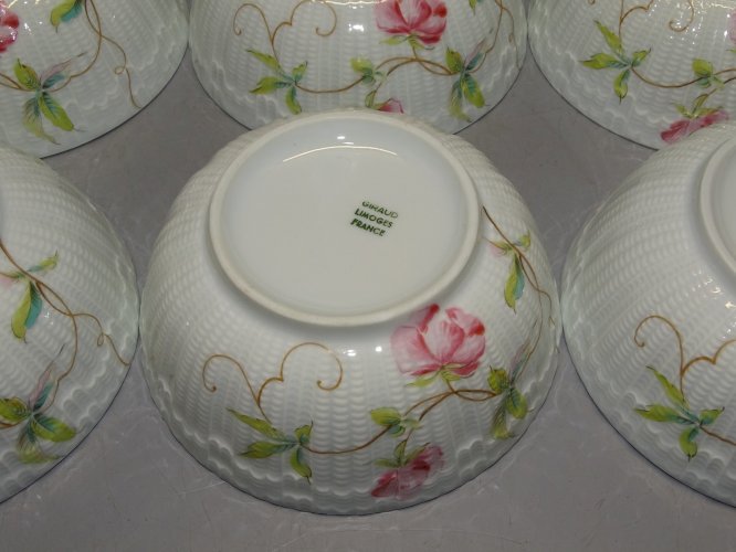 -6 TASSES PETIS BOLS PORCELAINE de LIMOGES COLLECTION VITRINE déco TABLE   D