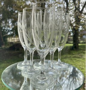 6 champagne flutes 17cl LUMINARC / ARC wheat sheaf