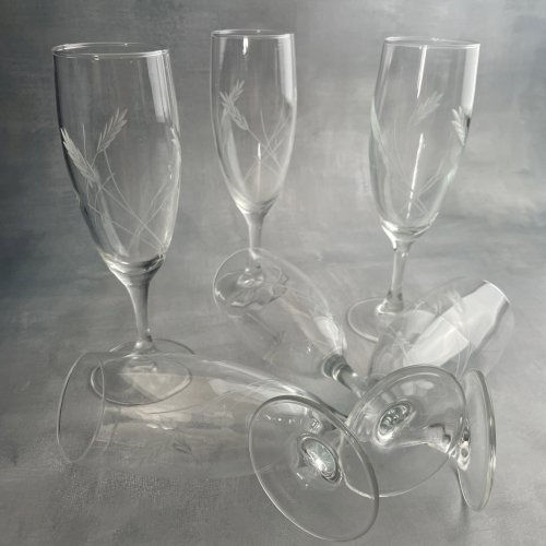 6 verre à pied flute à champagne 17cl LUMINARC / ARC épis gerbe de blé
