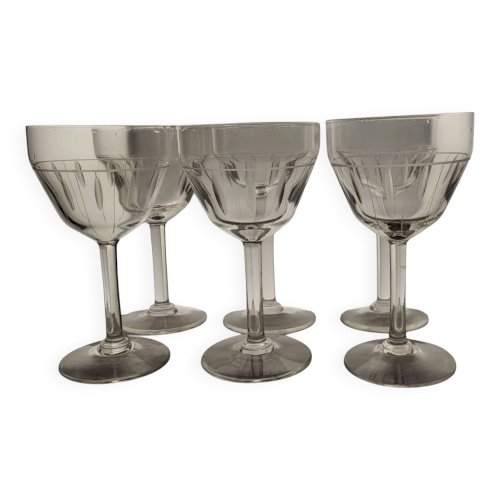 6 verres à eau Art déco