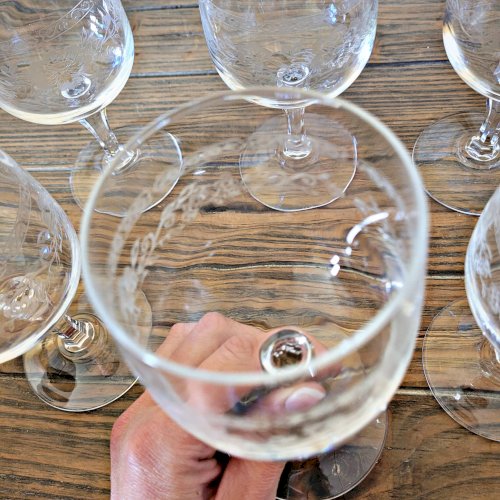 6 verres à eau Cristal Arques Matignon, cristal gravé