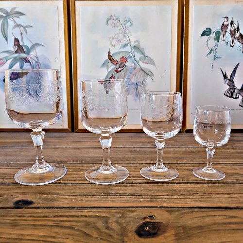 6 verres à eau Cristal Arques Matignon, cristal gravé
