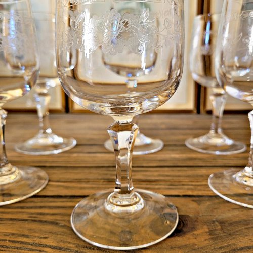 6 verres à eau Cristal Arques Matignon, cristal gravé