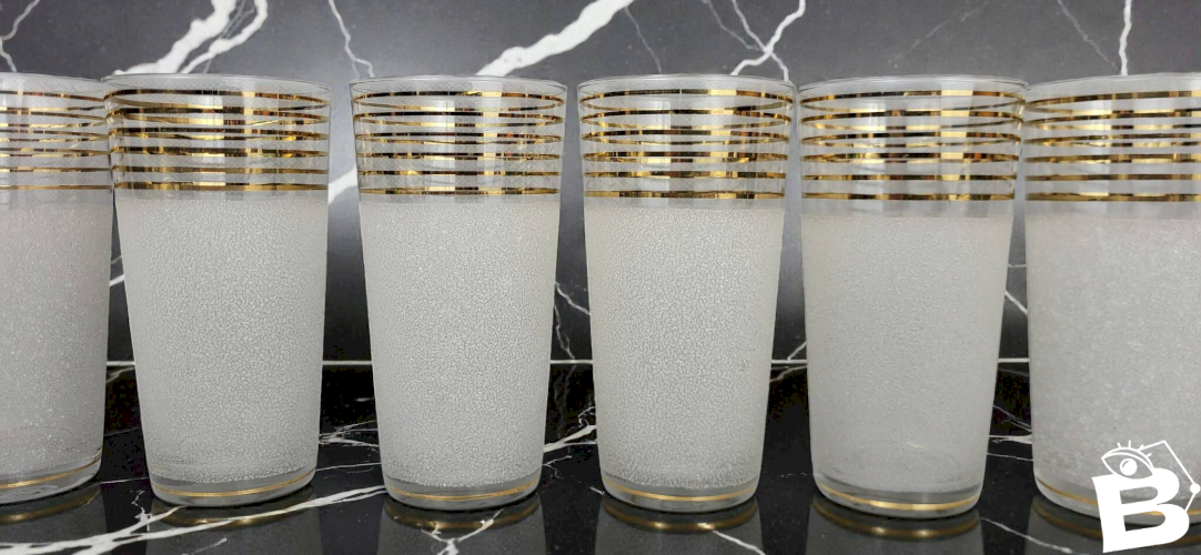 6 verres a eau / orangeade verre givré