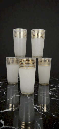 6 verres a eau / orangeade verre givré