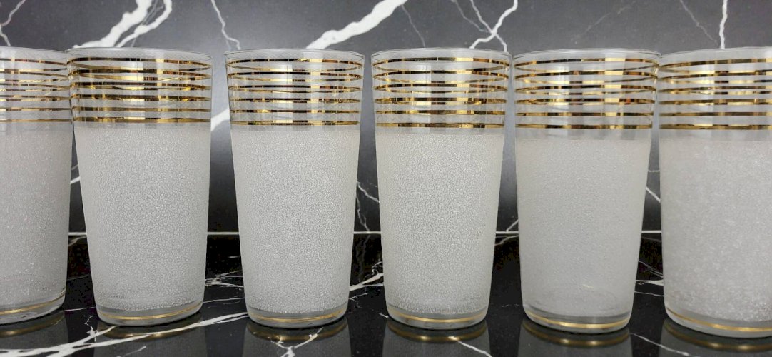 6 verres a eau / orangeade verre givré