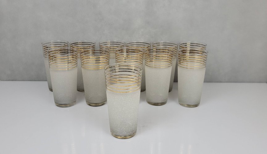6 verres a eau / orangeade verre givré