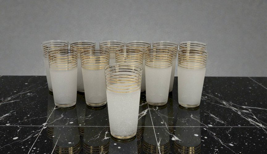 6 verres a eau / orangeade verre givré