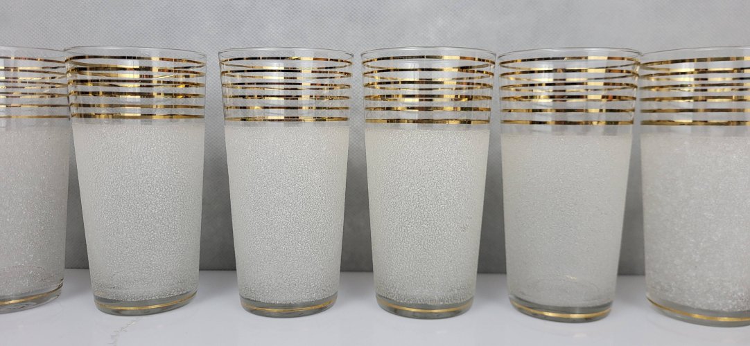 6 verres a eau / orangeade verre givré