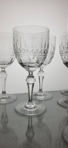6 verres à eau / vin en cristal signés
