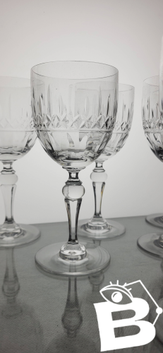 6 verres à eau / vin en cristal signés