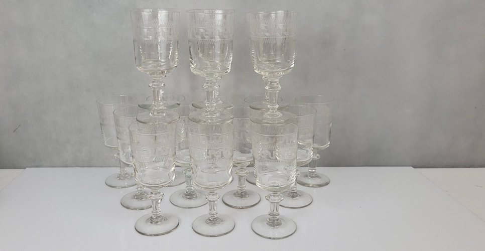 6 verres à eau / vin, XIXème