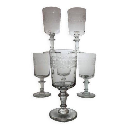 6 verres à eau / vin, XIXème
