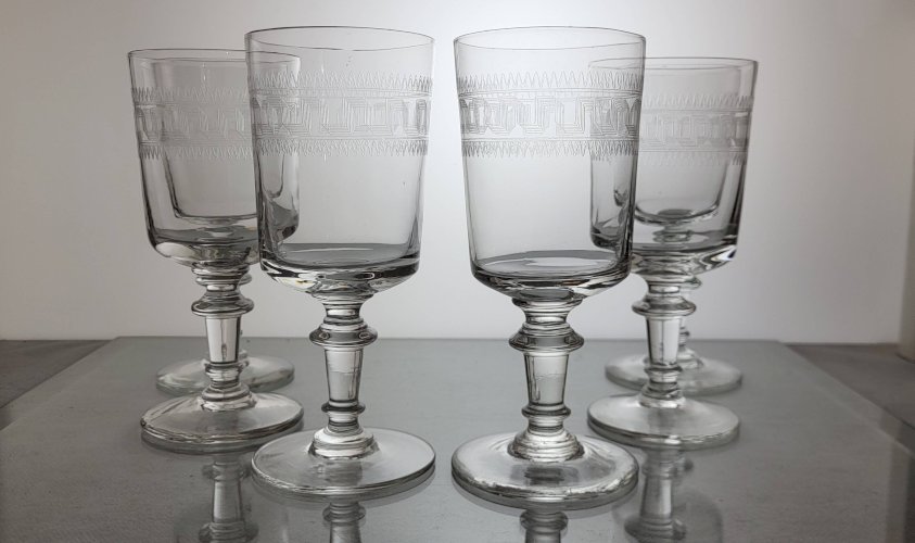 6 verres à eau / vin, XIXème