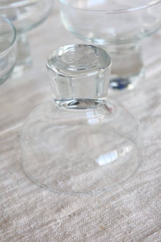 6 verres à eau vintage à pied épais