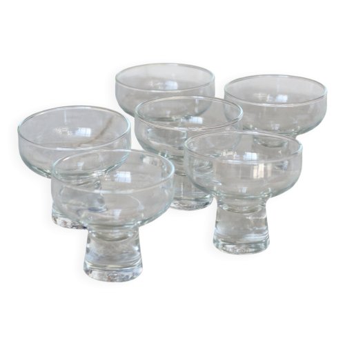 6 verres à eau vintage à pied épais