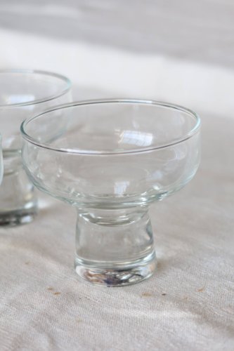 6 verres à eau vintage à pied épais