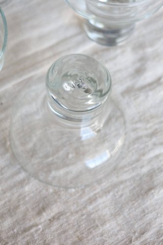 6 verres à eau vintage à pied épais