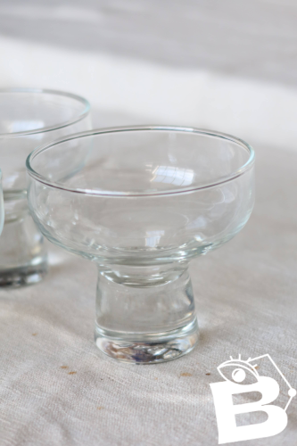 6 verres à eau vintage à pied épais