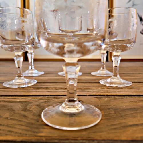 6 Verres à liqueur Cristal Arques Matignon, cristal gravé