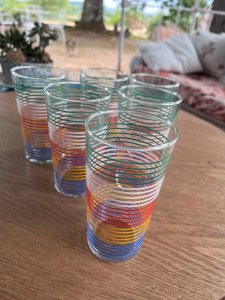 6 verres à orangeade vintage 70’