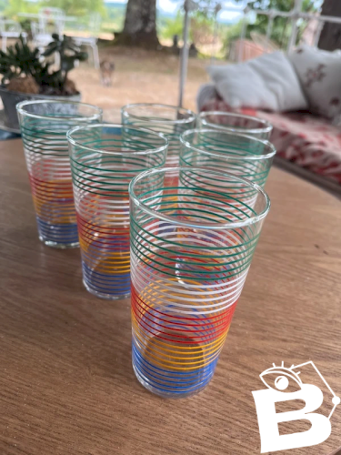 6 verres à orangeade vintage 70’